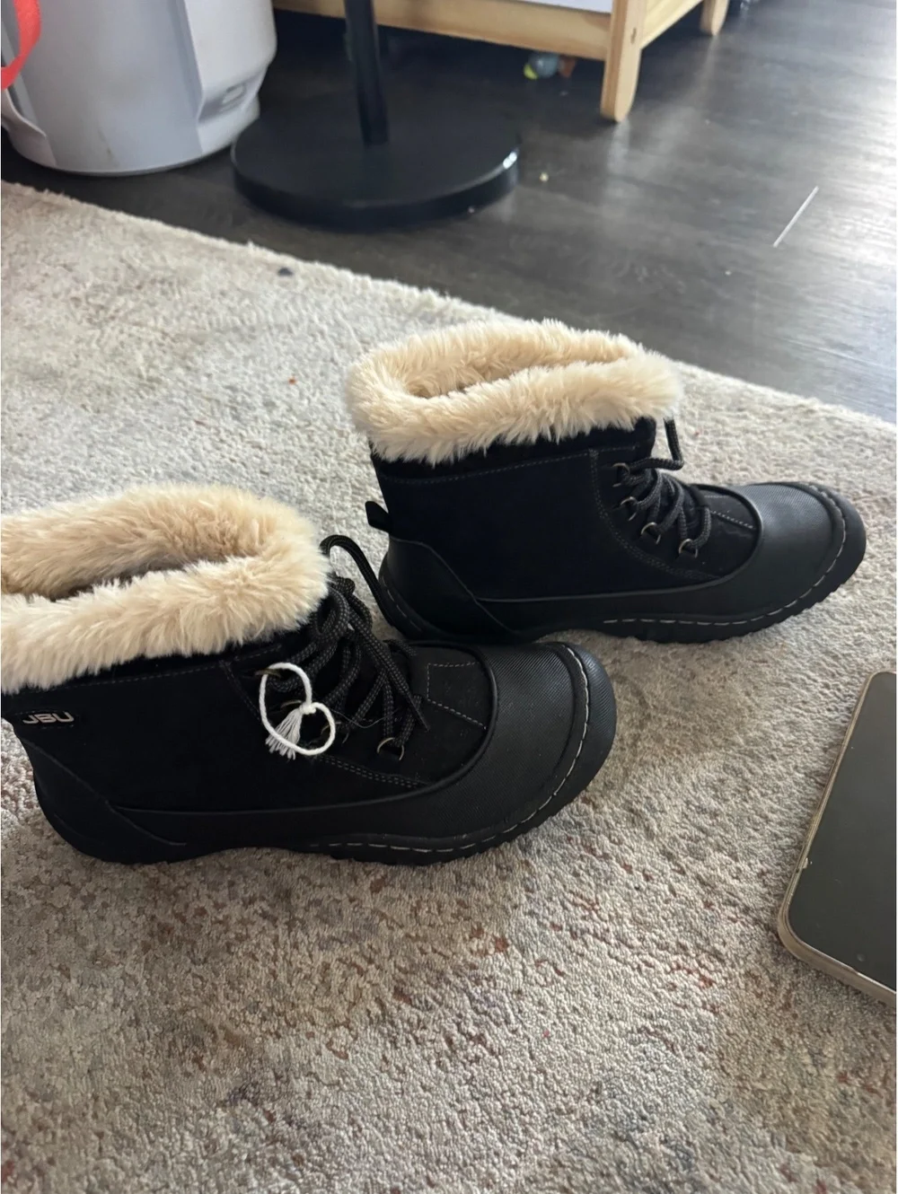 JBU Jane Women's Black Faux Fur Lined Winter Boots Size 7.5M